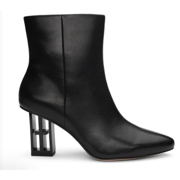 Claremont Icon Heel Side Zip Bootie women's boot black leather 9.5 - Picture 1 of 12